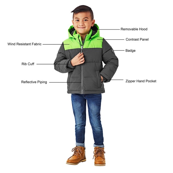 NWT Member's Mark Boys Puffer Gray Color Block Size 8 - Picture 2 of 15